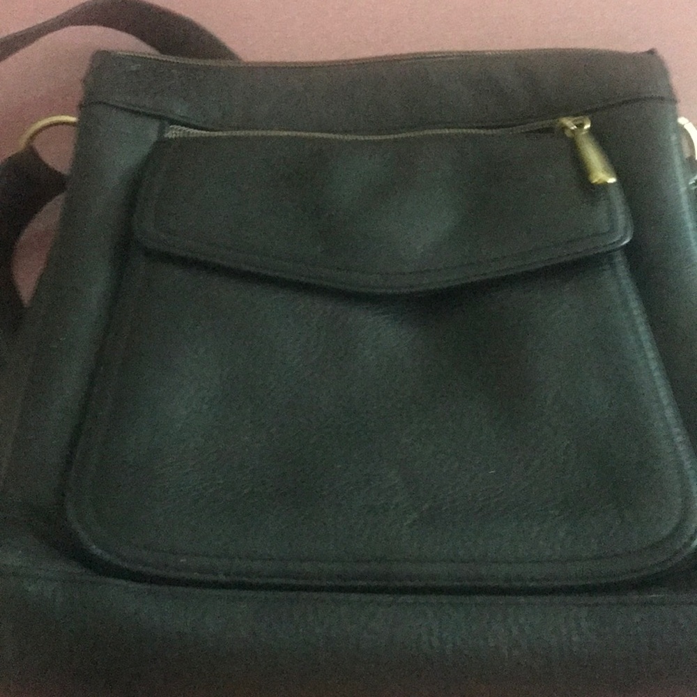 Valarie Stevens black leather multi compartment purse